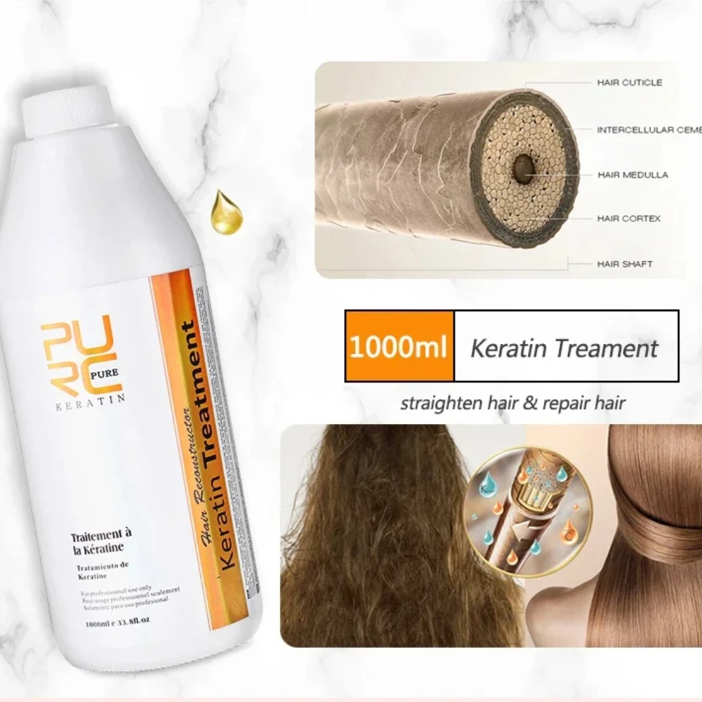 Hair Care For Curly Dry Hair - PURC Keratin Hair Straightening Smoothing Treatment
