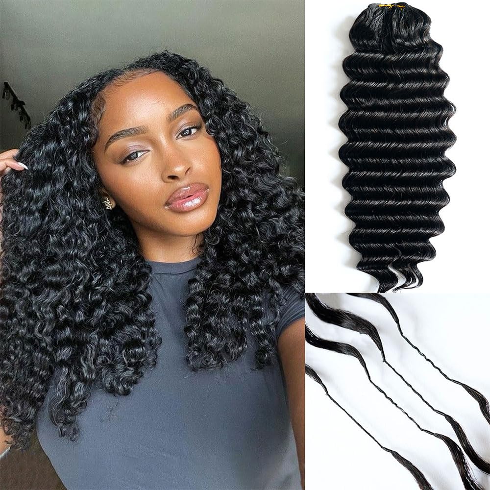 Crochet Braiding Hair - Deep Wave Crochet Human Hair Extensions
