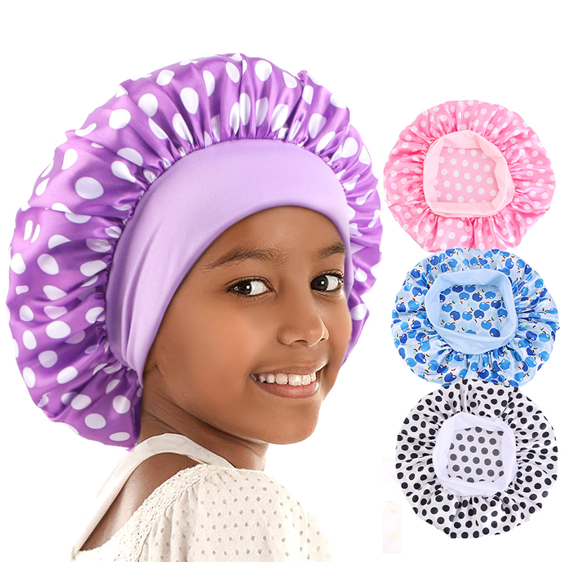 Hair Care For 5 Year Old Girl - Kids Printing Stain Bonnet Nightcap Turban