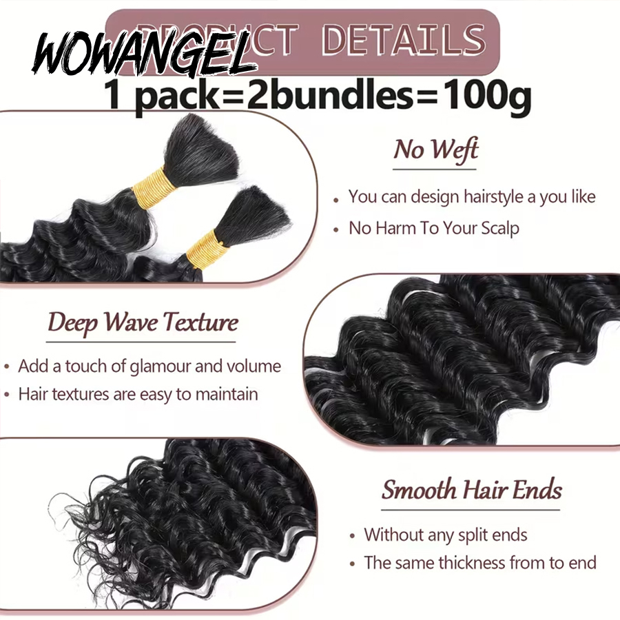 Boho Braids Human Hair Bulk De - Hair Care For Wavy Hair recension och pris