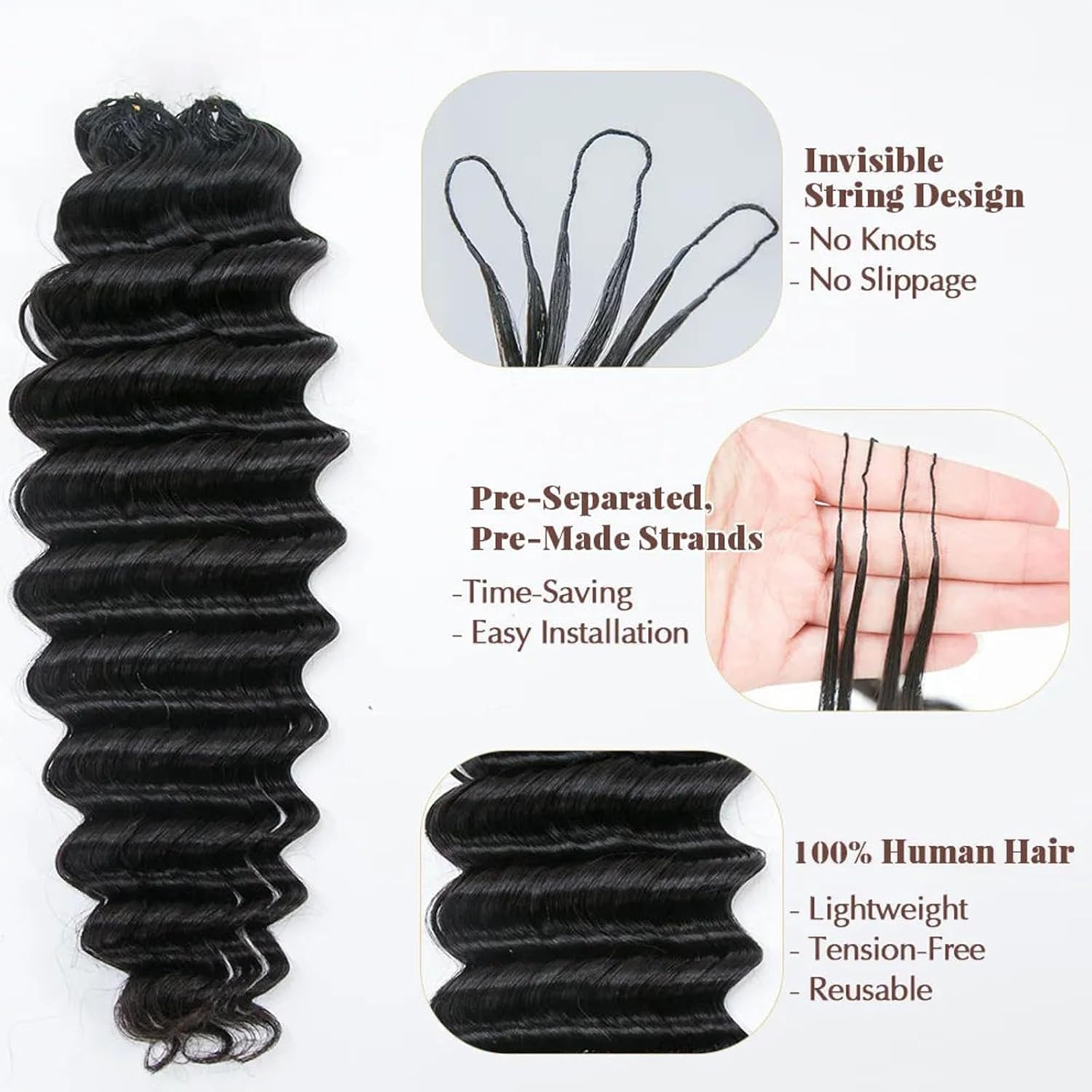 Deep Wave Feather Crochet Huma - Hair Care Color recension och pris
