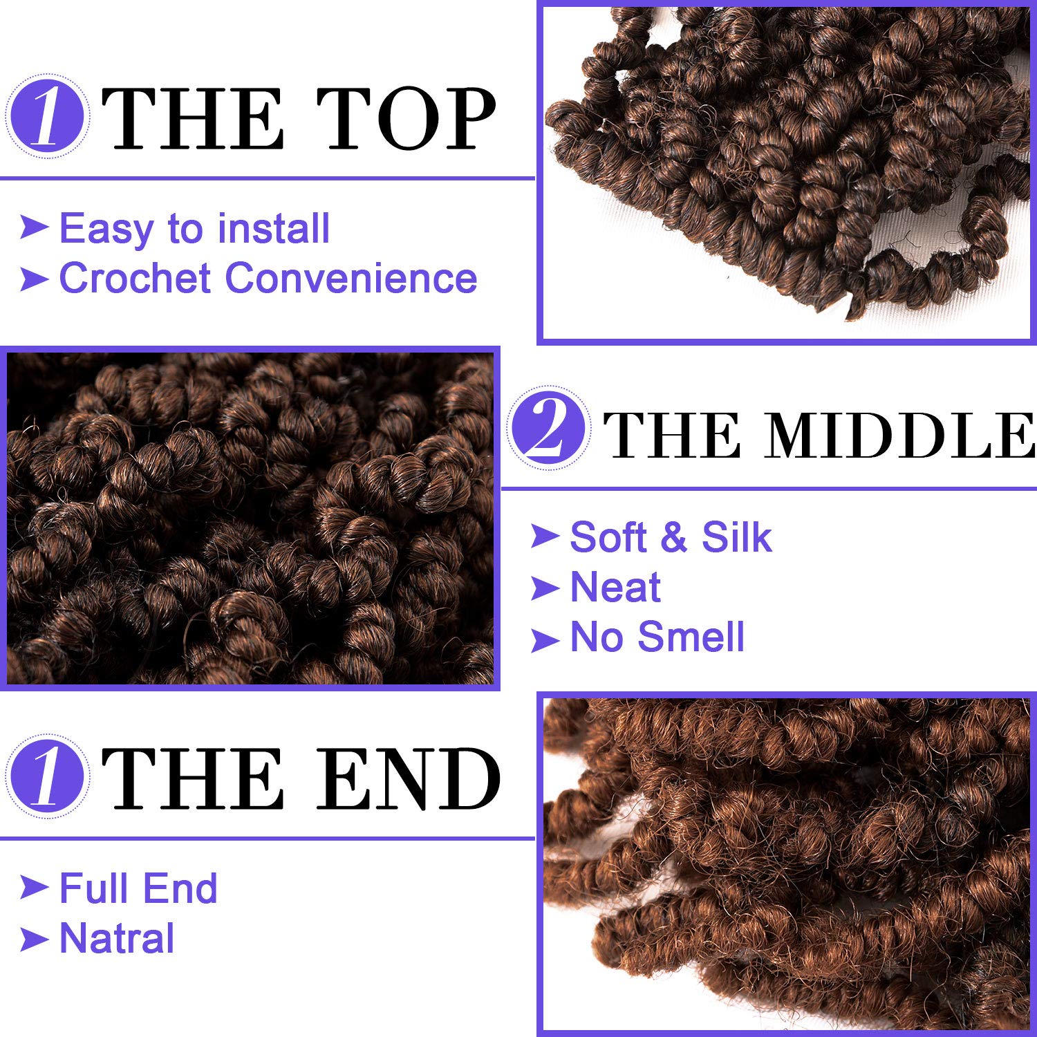 10 Inch Short Curly Spring Pre - Braiding Hair Kanekalon recension och pris