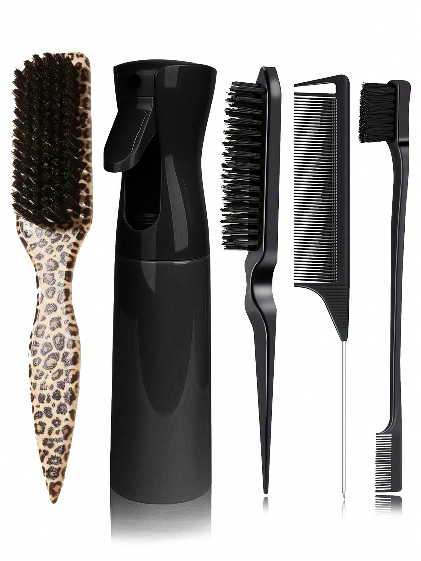 5pcs Leopard Print Tail Comb & - Hair Care Homemade recension och pris