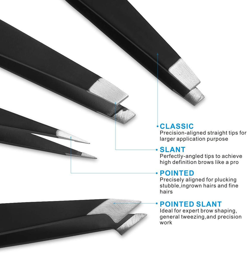 4PCS Tweezers Set Professional - Hair Care Tools recension och pris